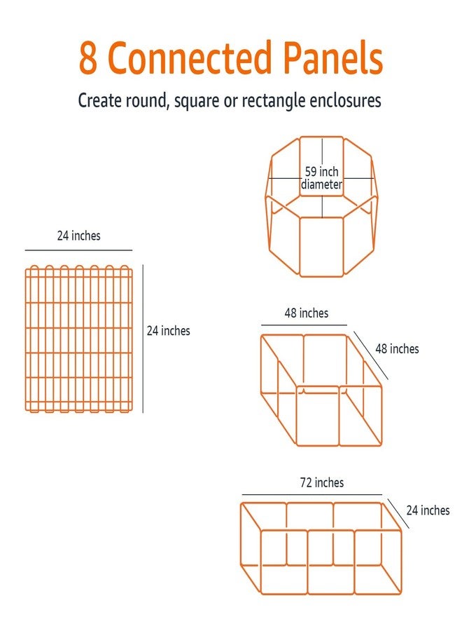 KittuPet سياج معدني قابل للطي للكلاب من KittuPet مع بوابة - 24 بوصة، صغير جدًا - Image 3